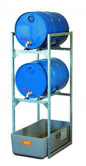 Rayonnage 120 avec supports fûts 2 x 60 litres